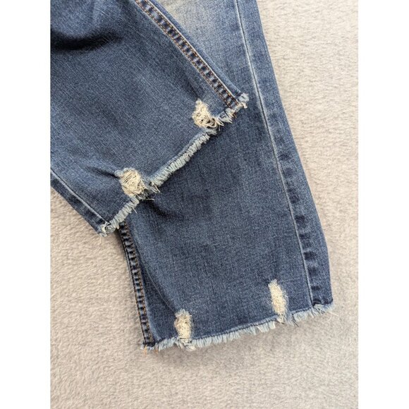 Vigoss Gwen Kick Flare Jeans Womens 27x26 Blue High Rise Raw Hem Distressed - Picture 4 of 16